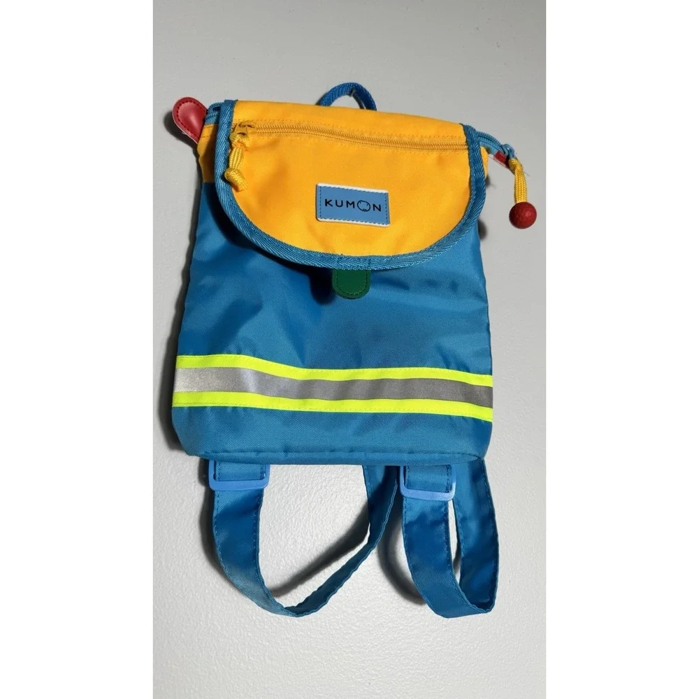 Kimono Toddler Bag Back Blue Yellow With A Safety Line On The Middle